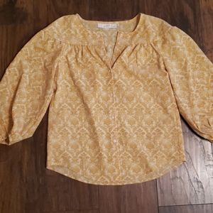 Gold Damask Ann Taylor Loft blouse